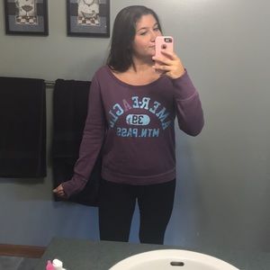 American Eagle distressed lettered sweatshirt